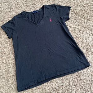 Black Ralph Lauren Polo V neck T shirt